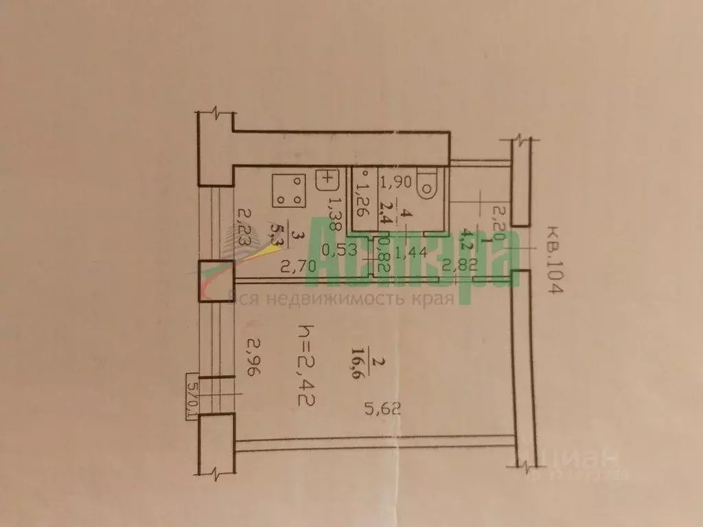1-к кв. Забайкальский край, Чита ул. Текстильщиков, 2 (28.0 м) - Фото 1