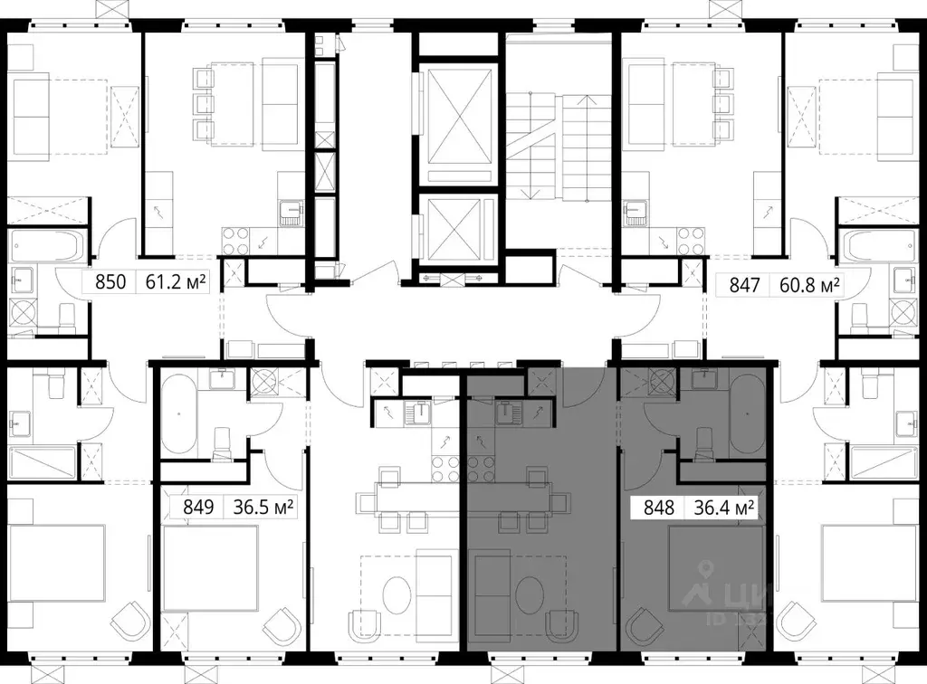 1-к кв. Московская область, Ленинский городской округ, д. Сапроново, ... - Фото 1