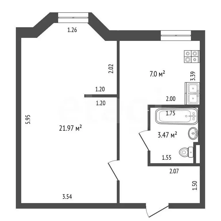 1-комнатная квартира: Новый Уренгой, Молодёжная улица, 11 (37.7 м) - Фото 1