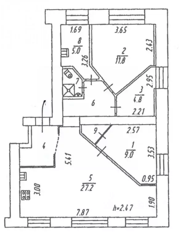 3-к кв. Мурманская область, Мурманск ул. Челюскинцев, 30А (70.0 м) - Фото 2