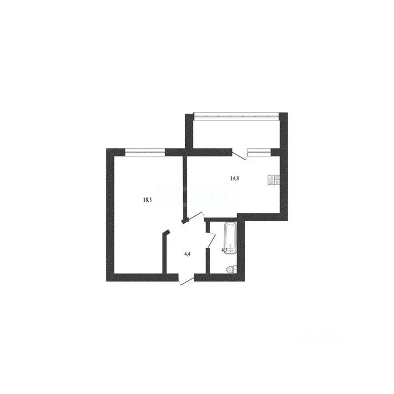 1-к кв. Башкортостан, Нефтекамск ул. Строителей, 27 (42.2 м) - Фото 2