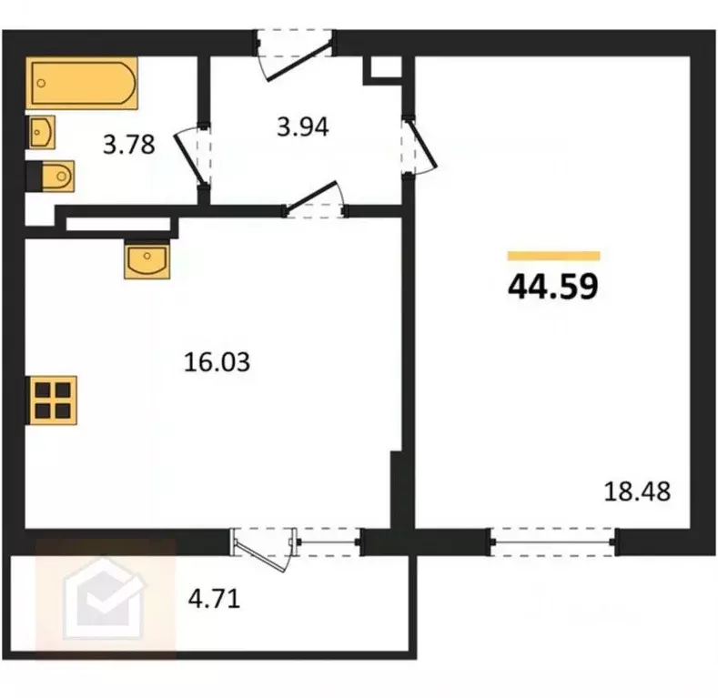 1-к кв. Крым, Евпатория ул. Чапаева, 28 (44.59 м) - Фото 2