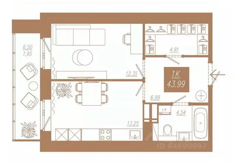 1-к кв. Красноярский край, Красноярск ул. 3-я Краснодарская, 14А/3 ... - Фото 1