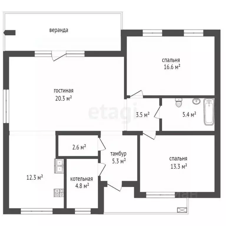 Дом в Тюменская область, Тюменский муниципальный округ, с. Гусево  ... - Фото 2