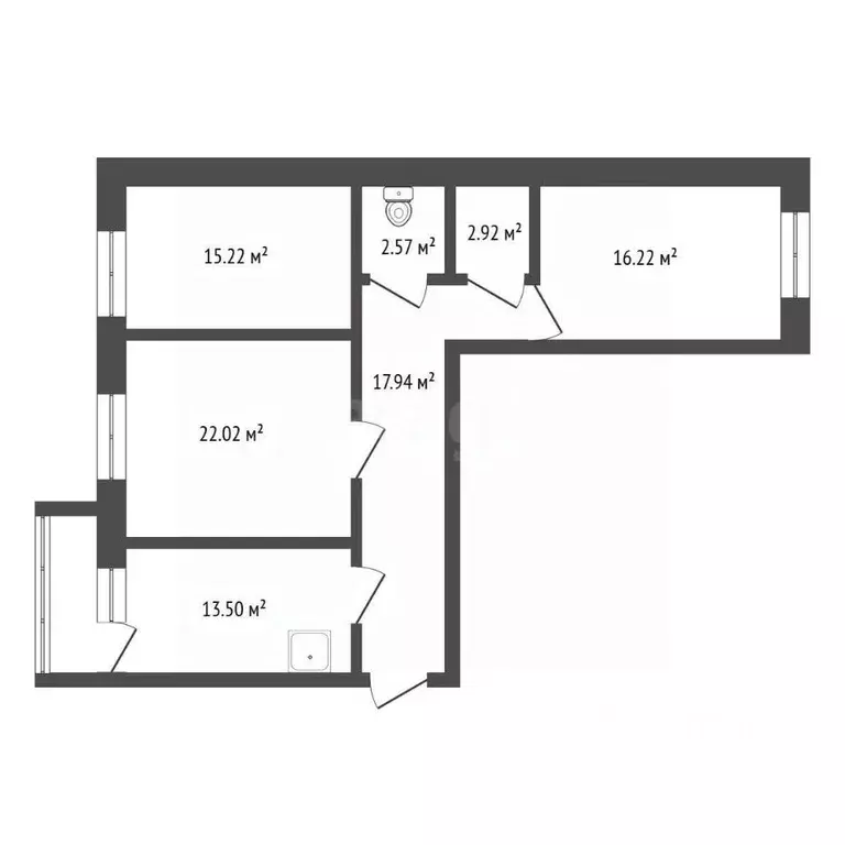 3-к кв. Красноярский край, Красноярск ул. Академгородок, 80 (90.6 м) - Фото 2