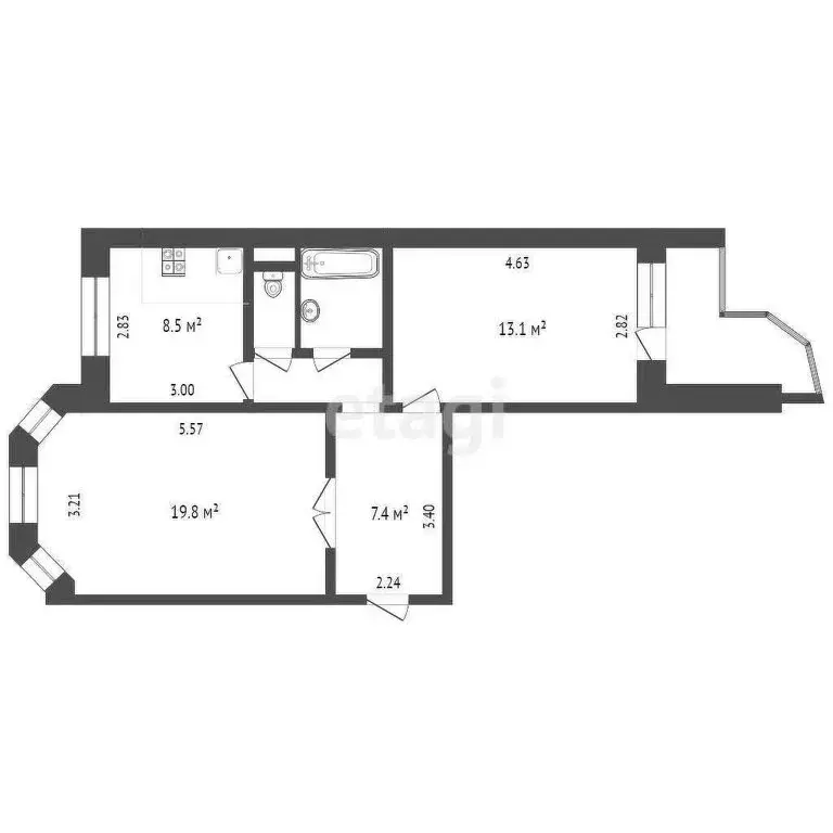2-комнатная квартира: Подольск, микрорайон Красная Горка, Садовая ... - Фото 1