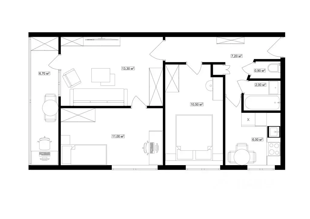 3-к кв. Севастополь просп. Победы, 58 (57.6 м) - Фото 1