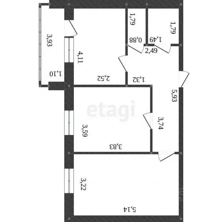 2-к кв. Костромская область, Кострома ул. Шагова, 213 (48.0 м) - Фото 1