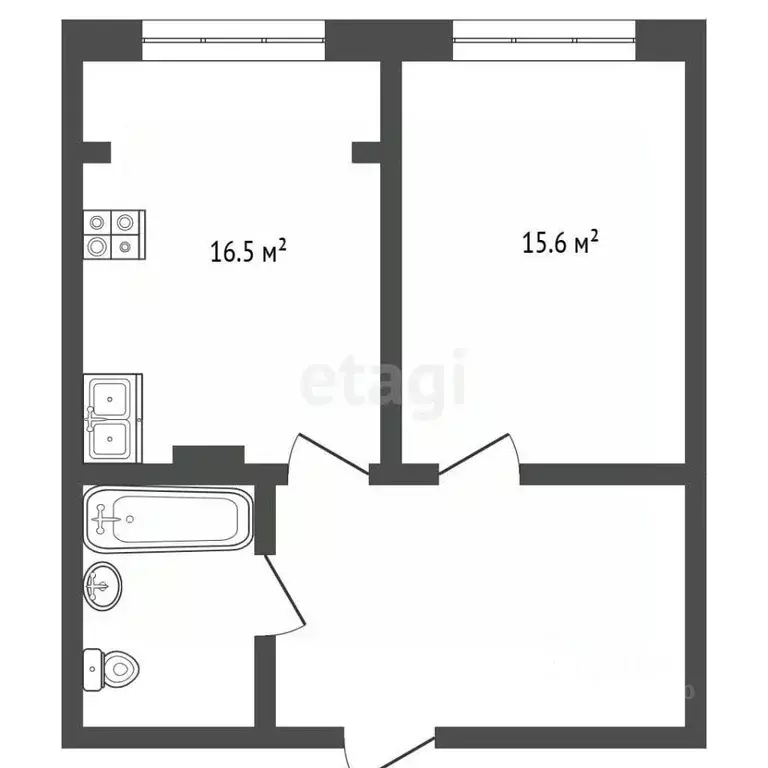 1-к кв. Тюменская область, Тюмень ул. Мельникайте, 36к1 (45.0 м) - Фото 2