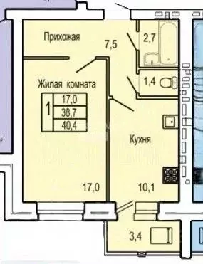 1-к кв. Орловская область, Орел ул. Родзевича-Белевича, 5/1 (40.6 м) - Фото 1