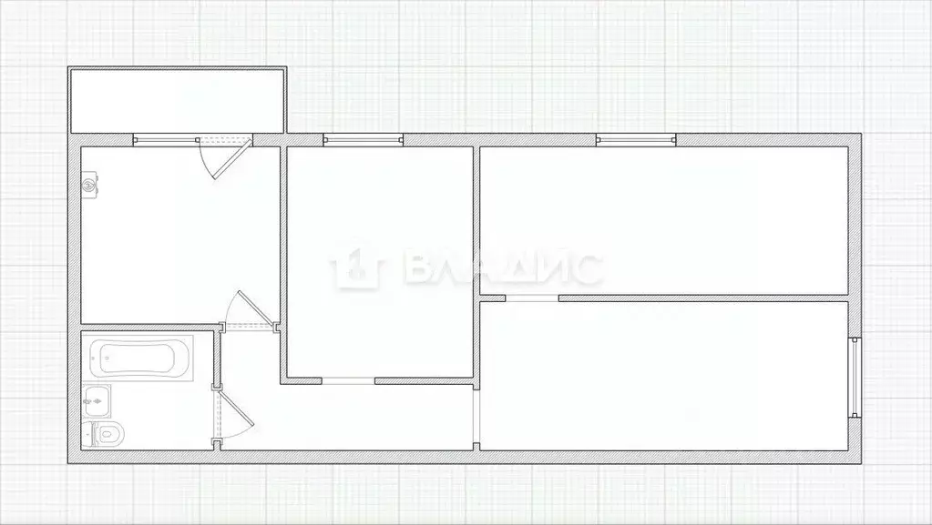 3-к кв. Белгородская область, Короча Интернациональная ул., 42А (62.4 ... - Фото 2