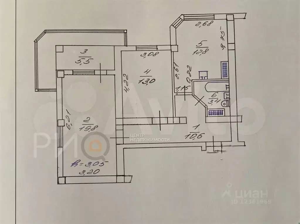 3-к кв. Севастополь Проспект Победы мкр,  (71.0 м) - Фото 2