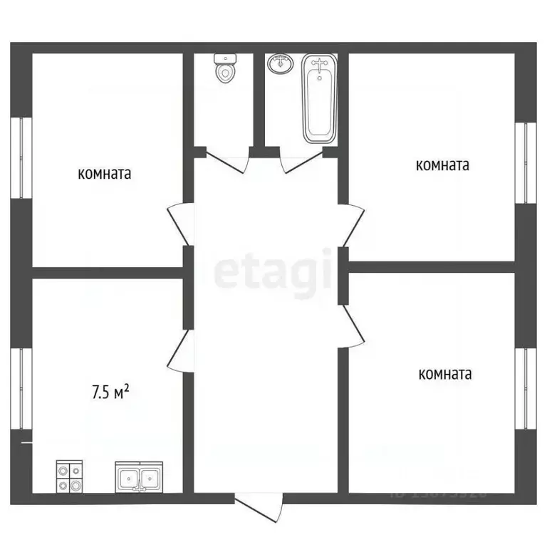 3-к кв. Ярославская область, Рыбинск 1-я Выборгская ул., 52 (63.0 м) - Фото 2