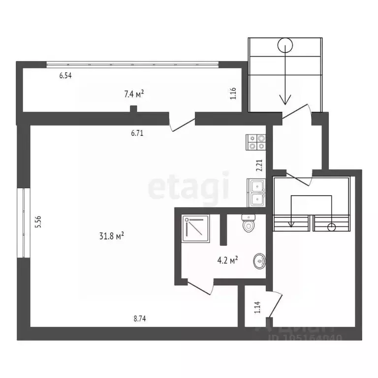 Студия Крым, Феодосия ул. Революционная, 16 (49.4 м) - Фото 2