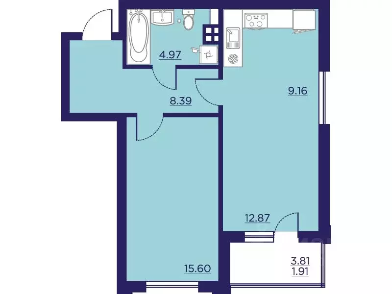 1-к кв. Воронежская область, Воронеж Учхоз кв-л, Городские сады жилой ... - Фото 0