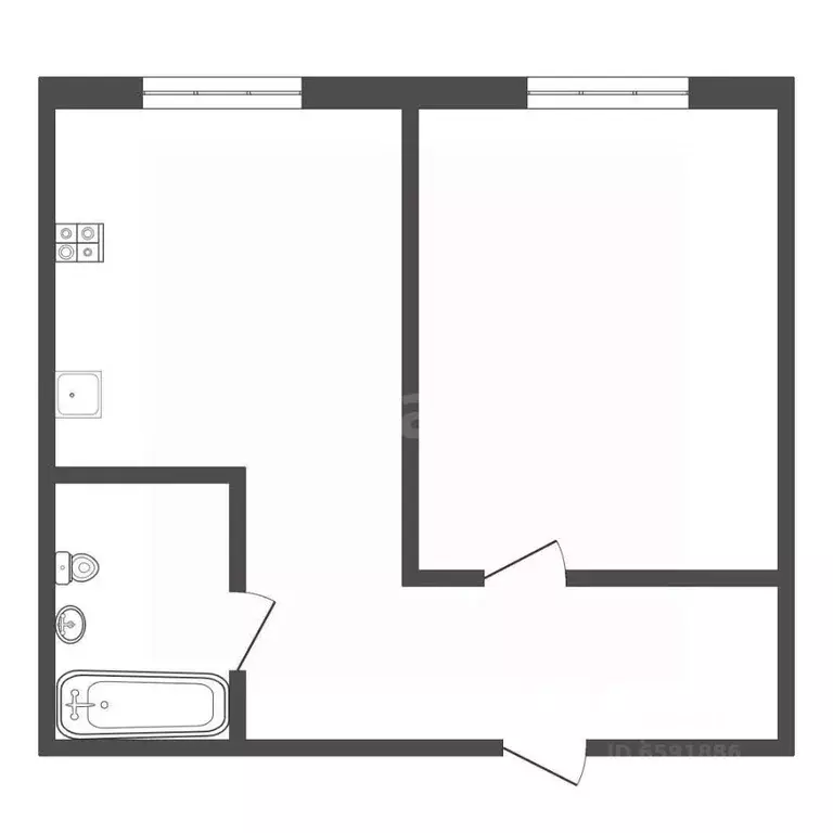 1-к кв. Тульская область, Тула городской округ, пос. Новая Мыза  (34.0 ... - Фото 1