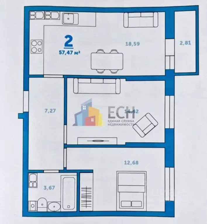 3-к кв. Тульская область, Тула городской округ, пос. Петровский ул. ... - Фото 2