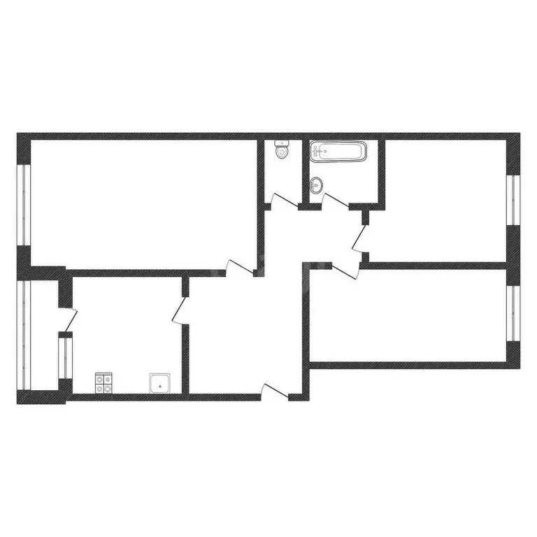 1к в -комнатной квартире (12 м) - Фото 1