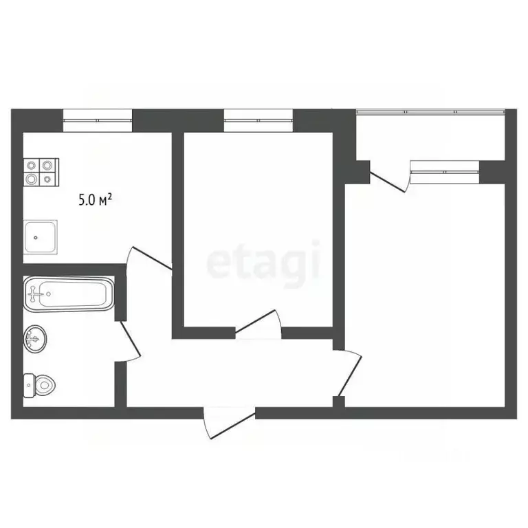 2-к кв. Ярославская область, Рыбинск Западный п/р, ул. Бориса ... - Фото 2