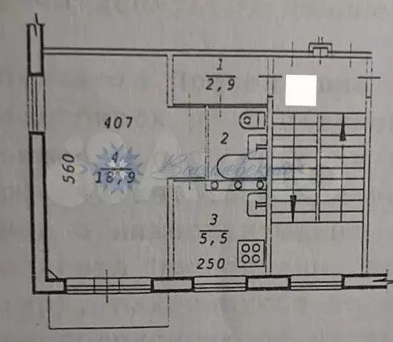 1-к. квартира, 30 м, 4/5 эт. - Фото 0