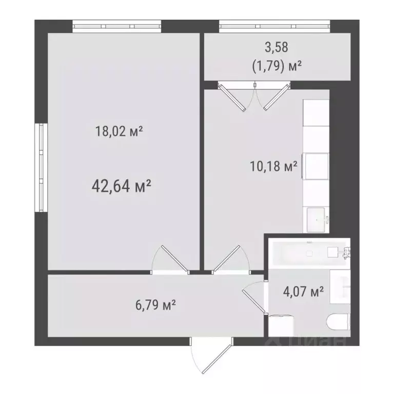 1-к кв. Сахалинская область, Южно-Сахалинск ул. Ленина (40.85 м) - Фото 0