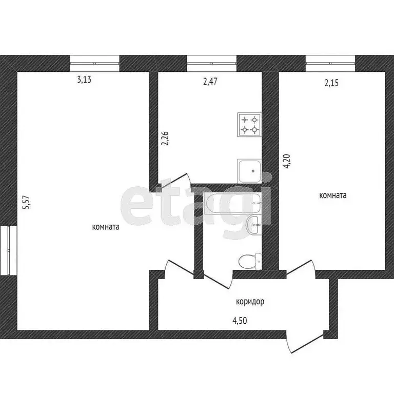 2-комнатная квартира: Улан-Удэ, улица Буйко, 27 (42 м) - Фото 1