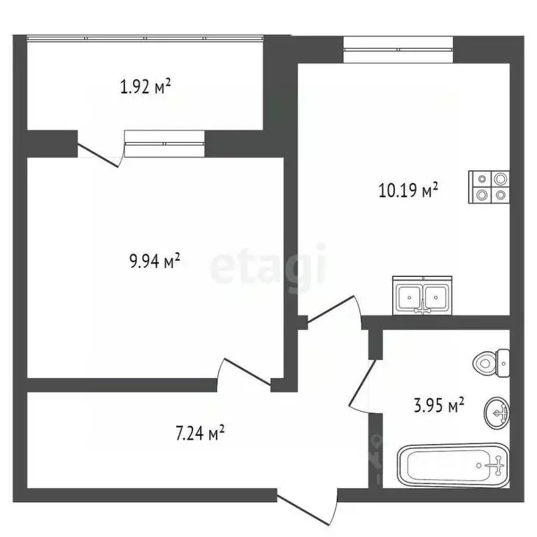 1-к кв. Владимирская область, Муром ул. 3-я Новослободская (33.24 м) - Фото 1