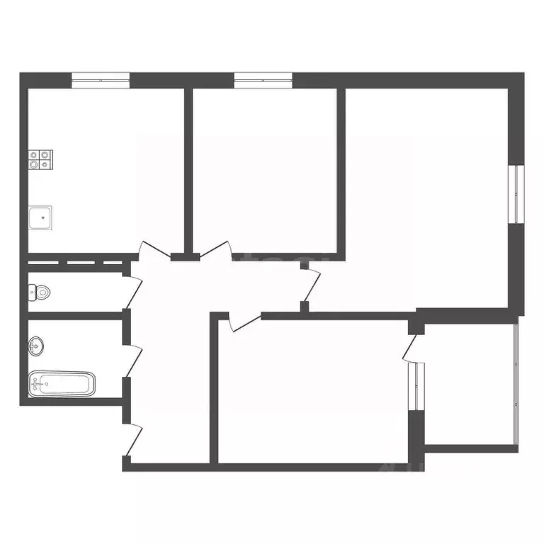 3-к кв. Тульская область, Тула городской округ, д. Харино ул. ... - Фото 1