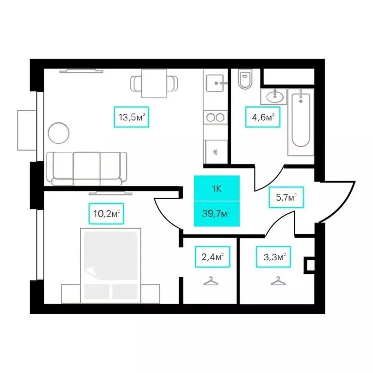 1-комнатная квартира: Тюмень, улица Червишевский Тракт, 25 (39.7 м) - Фото 1