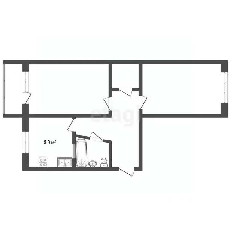 2-к кв. Владимирская область, Муром Ленинградская ул., 35 (45.8 м) - Фото 1