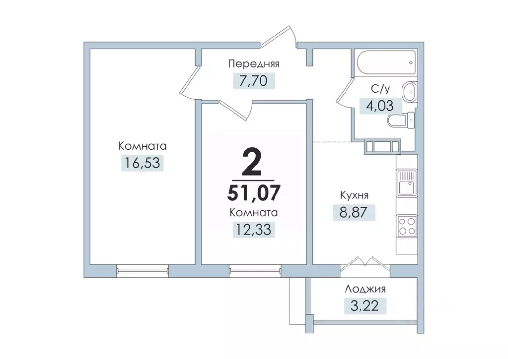 2-к кв. Челябинская область, Кыштым ул. Образцова, 5 (51.07 м) - Фото 0
