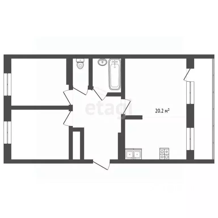 3-к кв. Татарстан, Набережные Челны пос. ЗЯБ, 19-й комплекс, 6 (58.5 ... - Фото 2