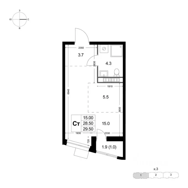 Студия Московская область, Люберцы городской округ, Красково пгт, пос. ... - Фото 1