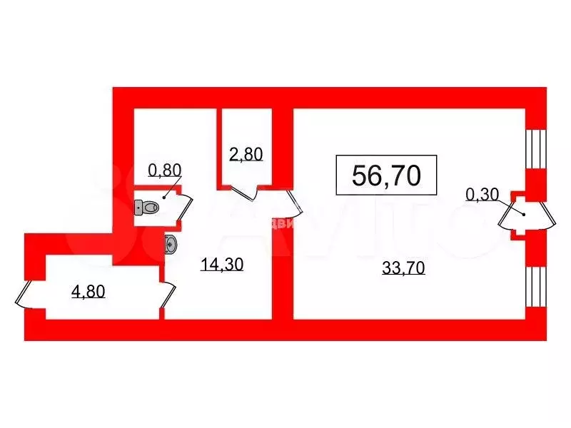 Продам помещение свободного назначения, 56.7 м - Фото 0