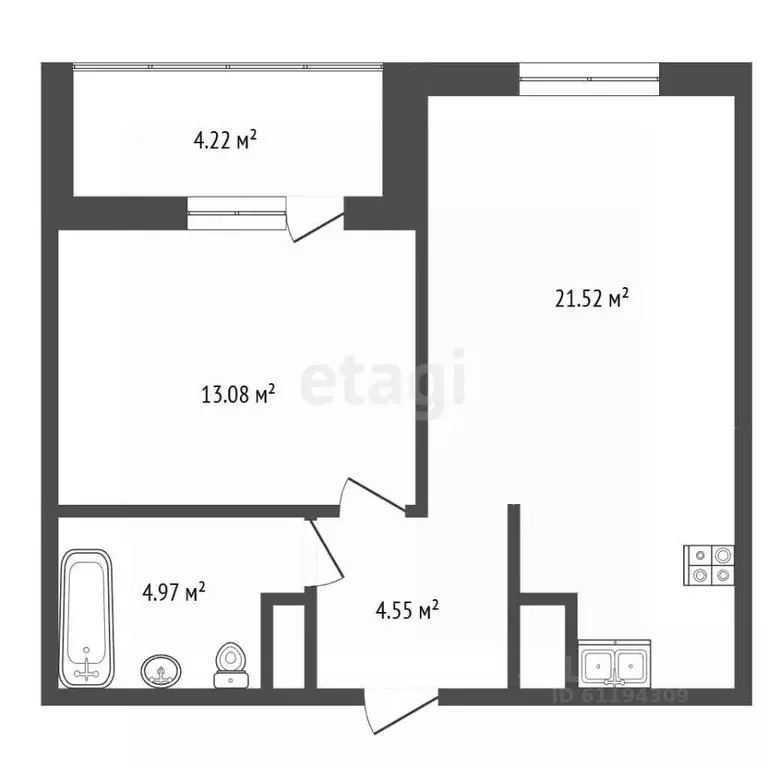 1-к кв. Мордовия, Саранск ул. Юрия Святкина, 12 (43.8 м) - Фото 2
