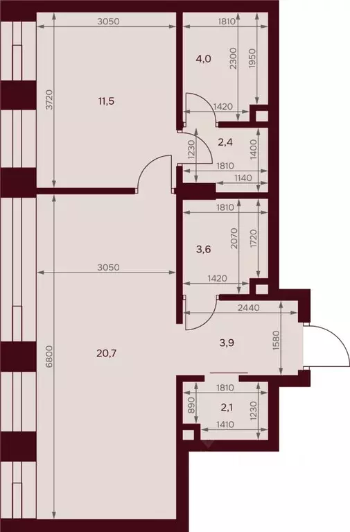 2-к кв. Москва ул. Серпуховский Вал, 7 (48.2 м) - Фото 2