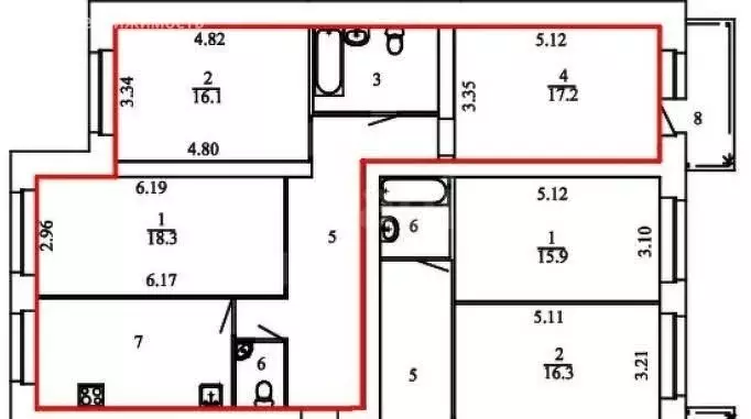 3-комнатная квартира: Ярославль, Тверицкая набережная, 58Ак2 (89.6 м) - Фото 1