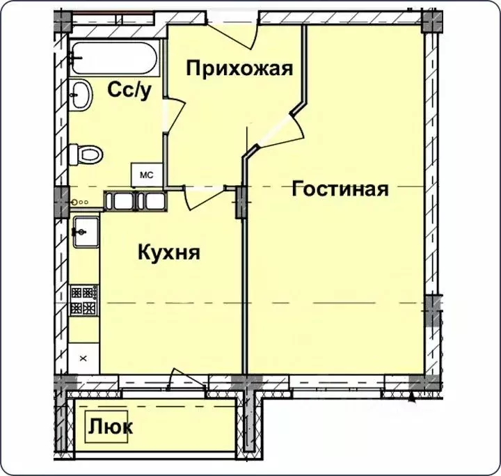 1-к кв. Нижегородская область, Нижний Новгород Деловая ул., 22 (41.9 ... - Фото 0