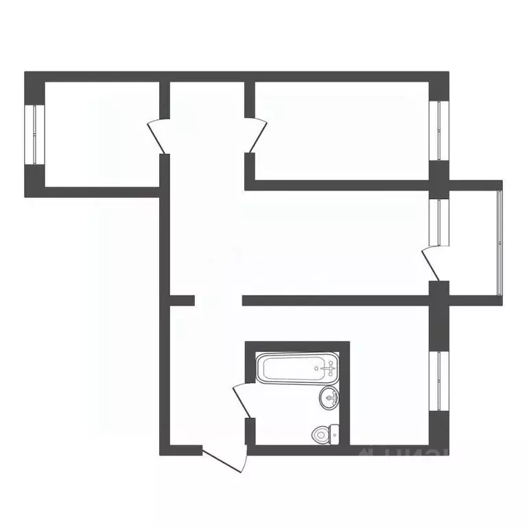 3-к кв. Амурская область, Благовещенск Красноармейская ул., 175 (52.7 ... - Фото 2