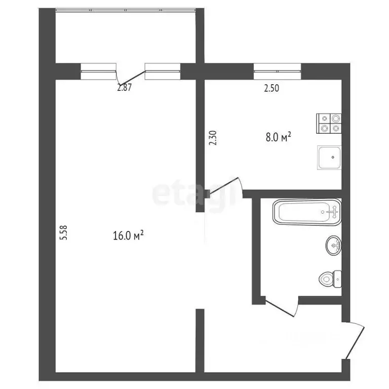 1-к кв. Тюменская область, Тюмень Ямская ул., 98 (31.8 м) - Фото 0