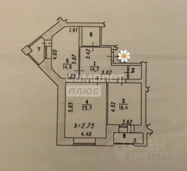 2-к кв. Омская область, Омск ул. Марченко, 11 (82.2 м) - Фото 2