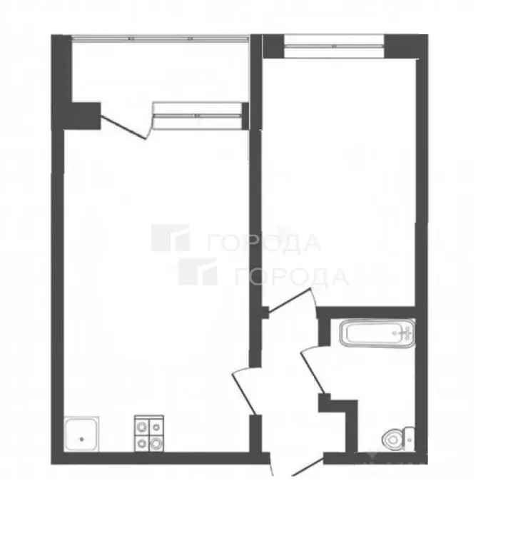 2-к кв. Алтайский край, Барнаул ул. 6-я Нагорная, 15Г/5 (36.2 м) - Фото 1