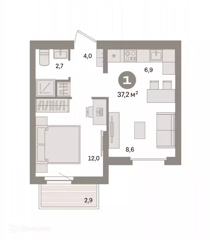 Продаётся 1-к квартира, 37.2 м - Фото 0
