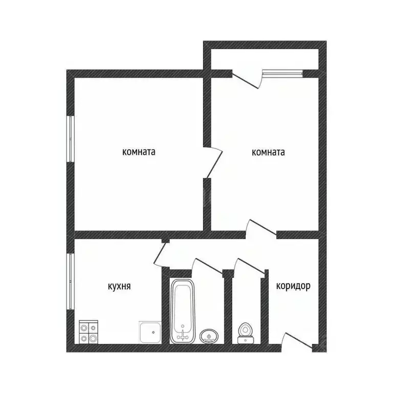 2-к кв. Ленинградская область, Волхов ул. Ломоносова, 22а (40.3 м) - Фото 0