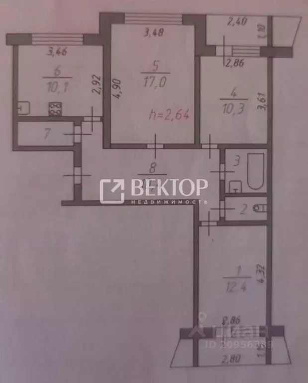 3-к кв. Ивановская область, Иваново ул. Окуловой, 14 (67.5 м) - Фото 1