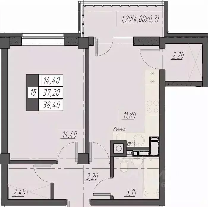 1-к кв. Ставропольский край, Пятигорск Новопятигорск мкр, Курортный ... - Фото 1