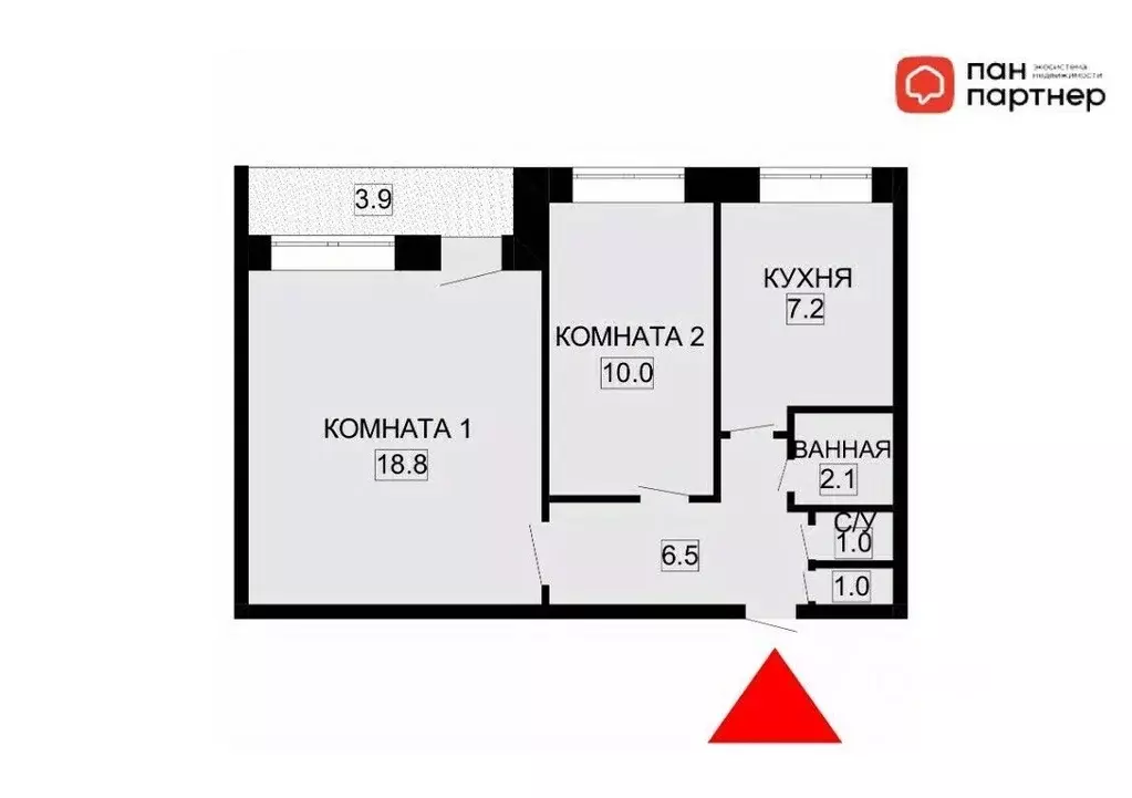 2-к кв. Санкт-Петербург ул. Ленсовета, 73К2 (47.0 м) - Фото 1