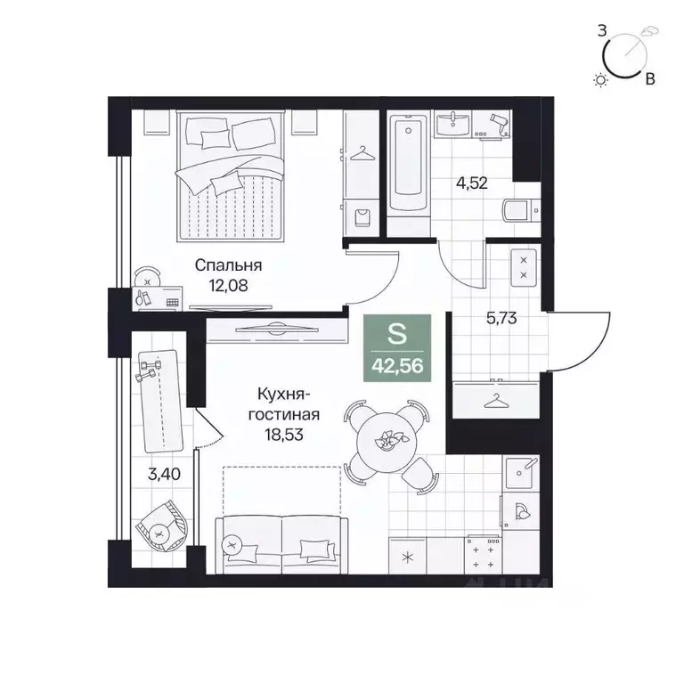 1-к кв. Волгоградская область, Волгоград просп. Имени В.И. Ленина, 59Г ... - Фото 1