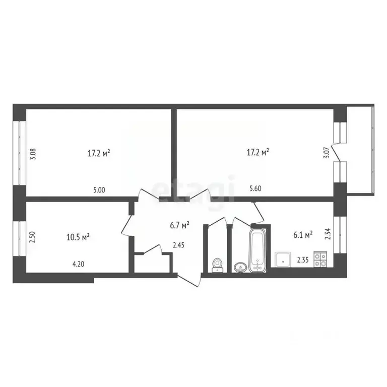 3-к кв. Коми, Сыктывкар Коммунистическая ул., 84 (61.6 м) - Фото 1