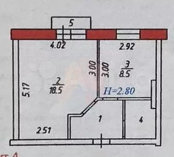 1-к. квартира, 35,2 м, 3/3 эт. - Фото 0